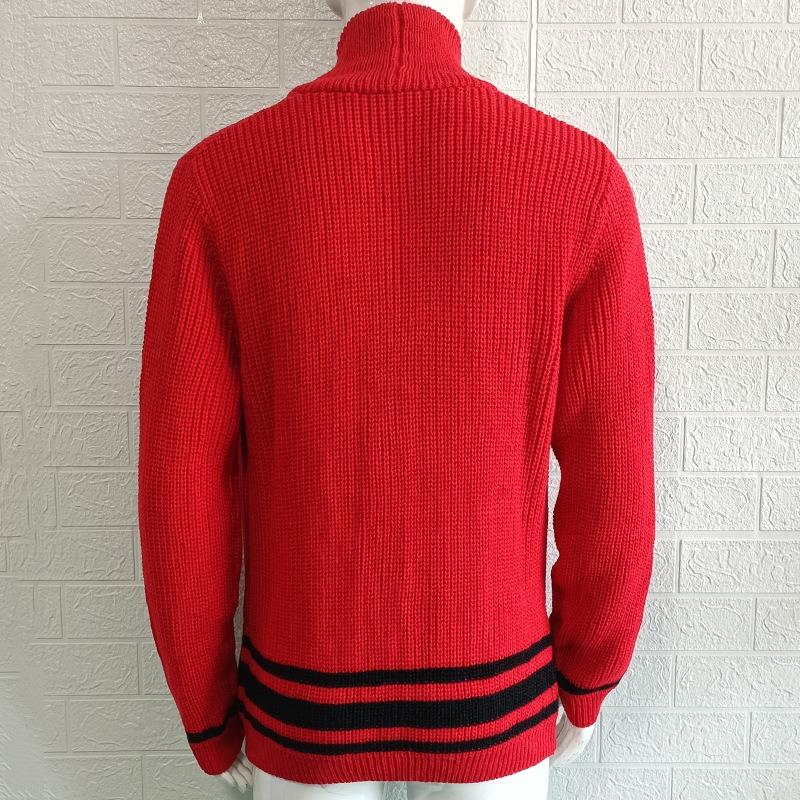 2025 Winterpullover Herren Lässig Einfarbig Halber Rollkragen Langarm Gestrickte Strickjacke