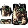 Child School Anime AttackS On Titan Backpack with Lunch Bags ,Pencil Bags ,School Bags for Boys Girls Best Gift