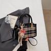 Korean Foreign Style Handbag Women's 2025 New Fashion Plaid Small Square Bag High Value Single Shoulder Messenger Bag Women