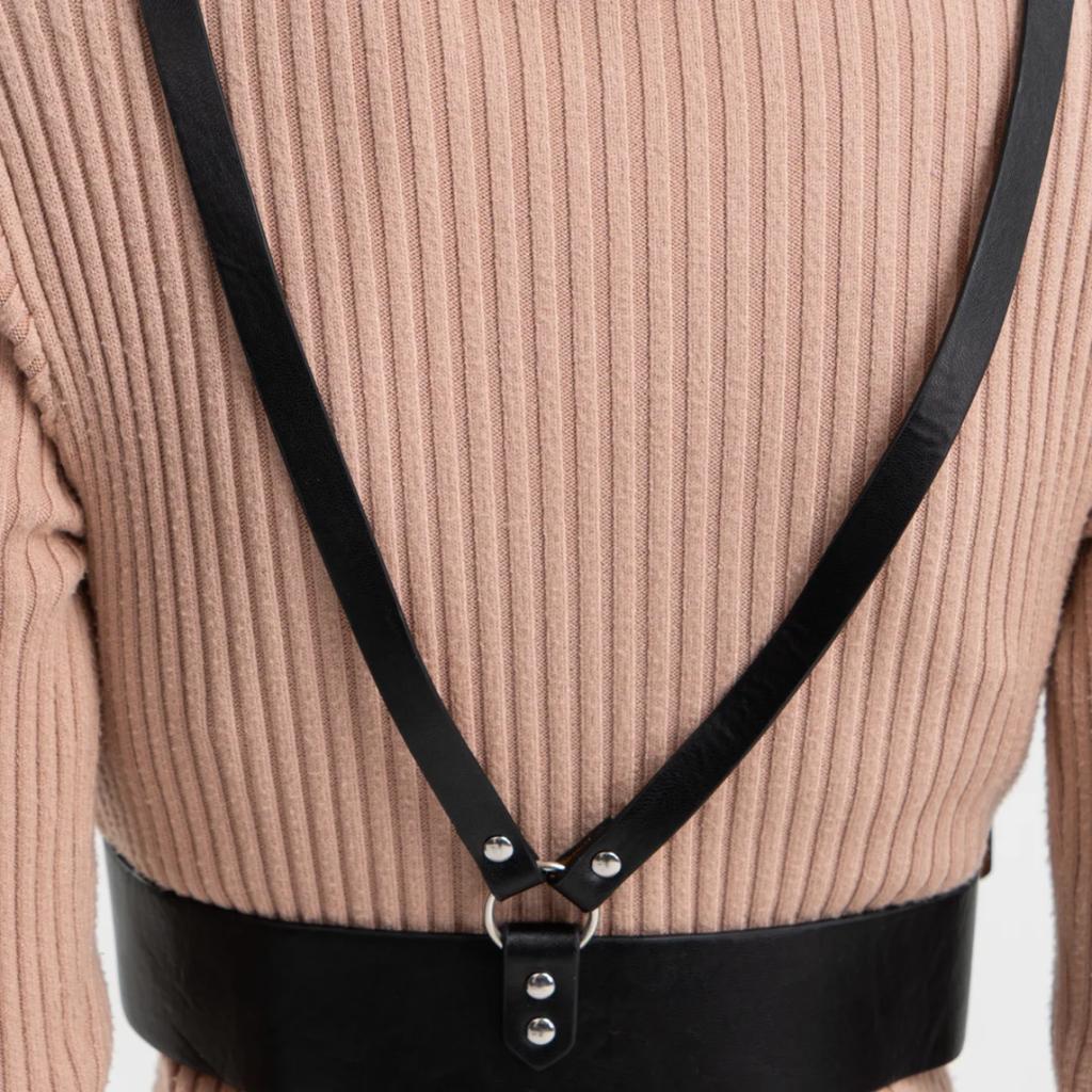 Adjustable Waist Belt Body Harness Set - Women's Fashion Accessory for Dresses, Shirts, and Cosplay Outfits