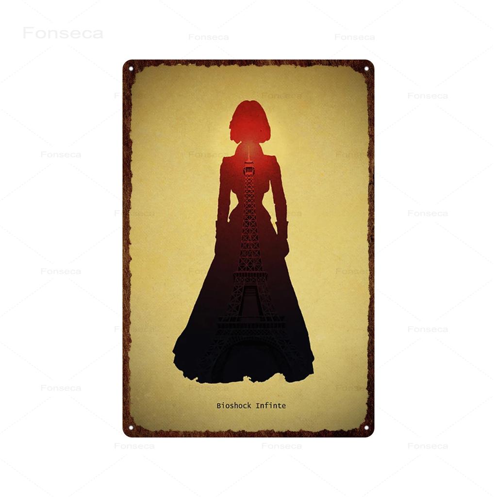 Shooting Game Bioshock Tin Sign Infinite High Quality Retro Meatl Plaques Vintage Wall Art Iron Painting for Home Bar Decoration