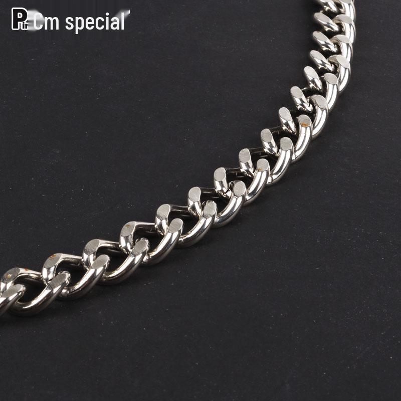 Stainless Steel Dog Chain Collar & Leash Set, Polished P Chain