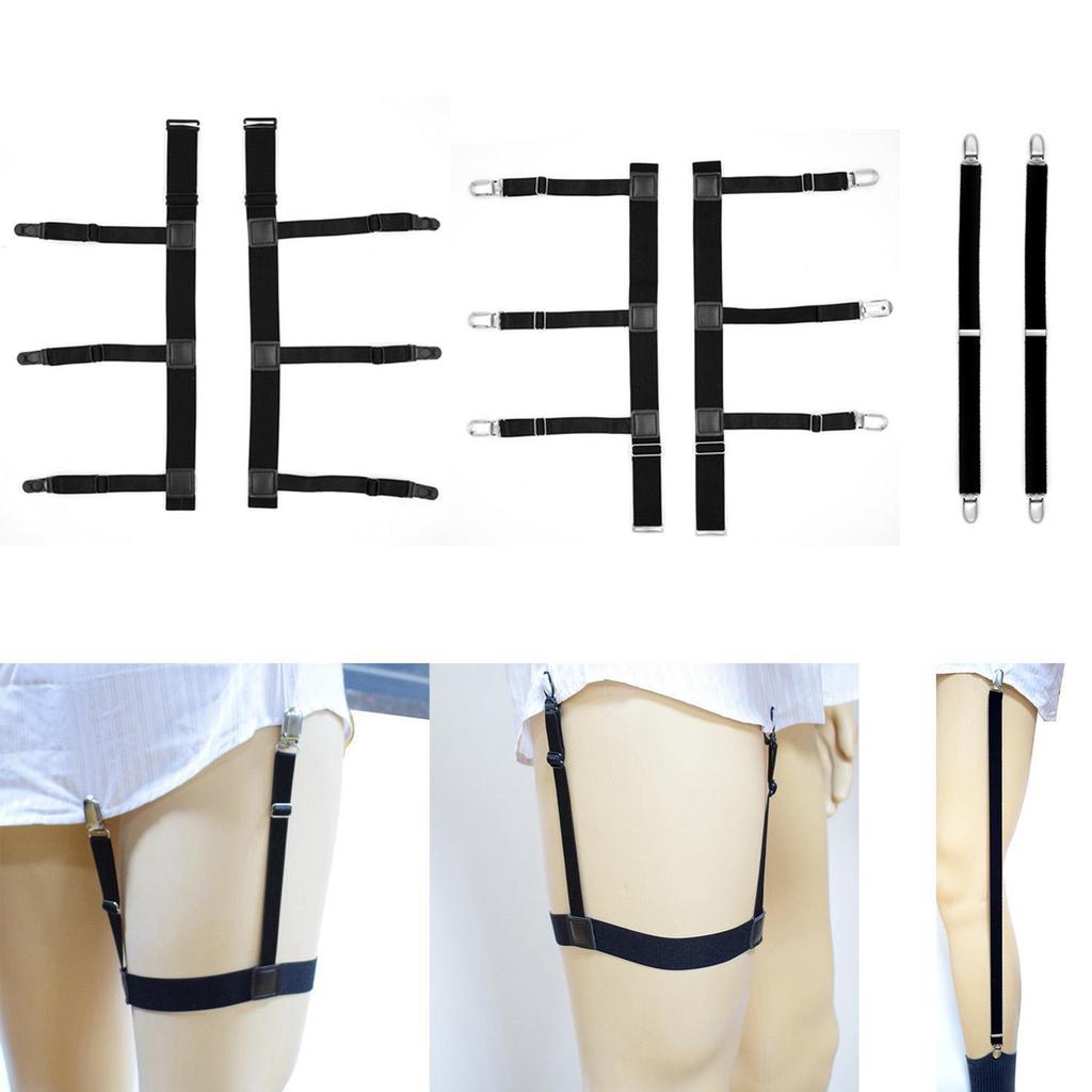 Men Shirt Stays Elastic Leg Garters Locking Thigh Belt Suspend Keep Holder 1Pair