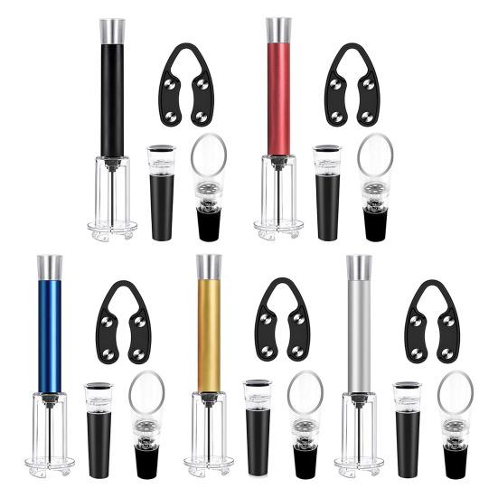 Abridor de Garrafa Pneumático Automático Removedor de Rolha com Cortador de Lacre Bico pourer e Rolha a Vácuo Ferramentas para Degustação de Vinho