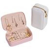 Compact Leather Travel Jewelry Organizer - Portable Mini Storage Box