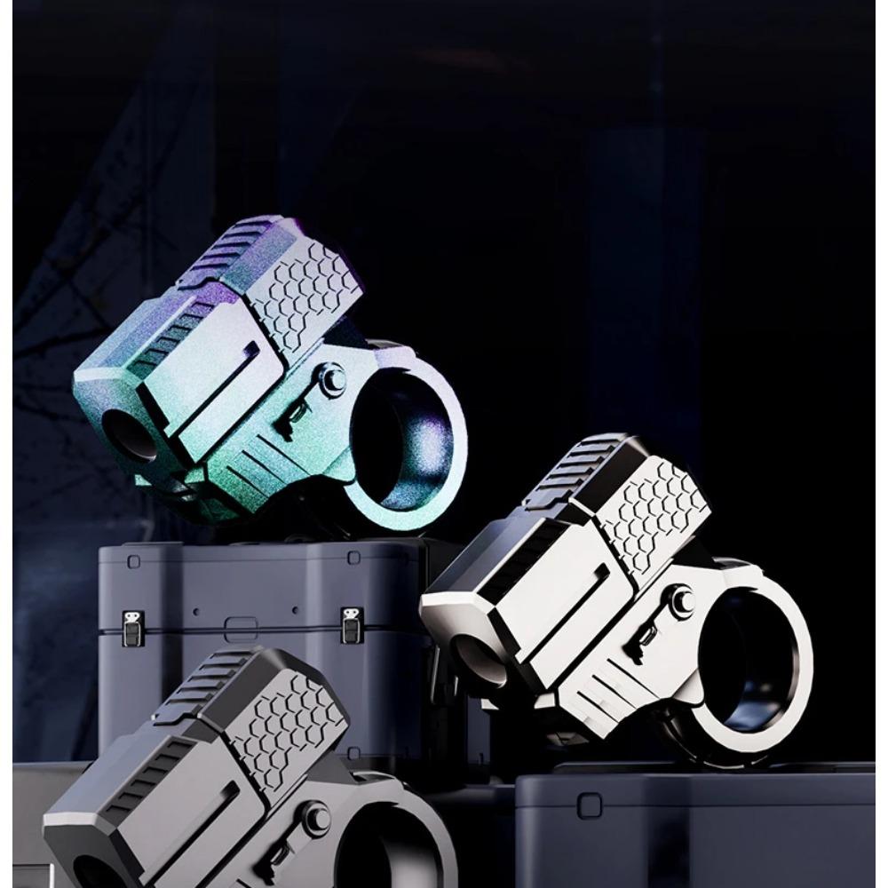 Toy Gun Stress Relief Ring EDC Mini Metal Agent Gold Finger Throwing Shell Fake Gun for Adults Boy Fingertip Gyro Fidget Spinner
