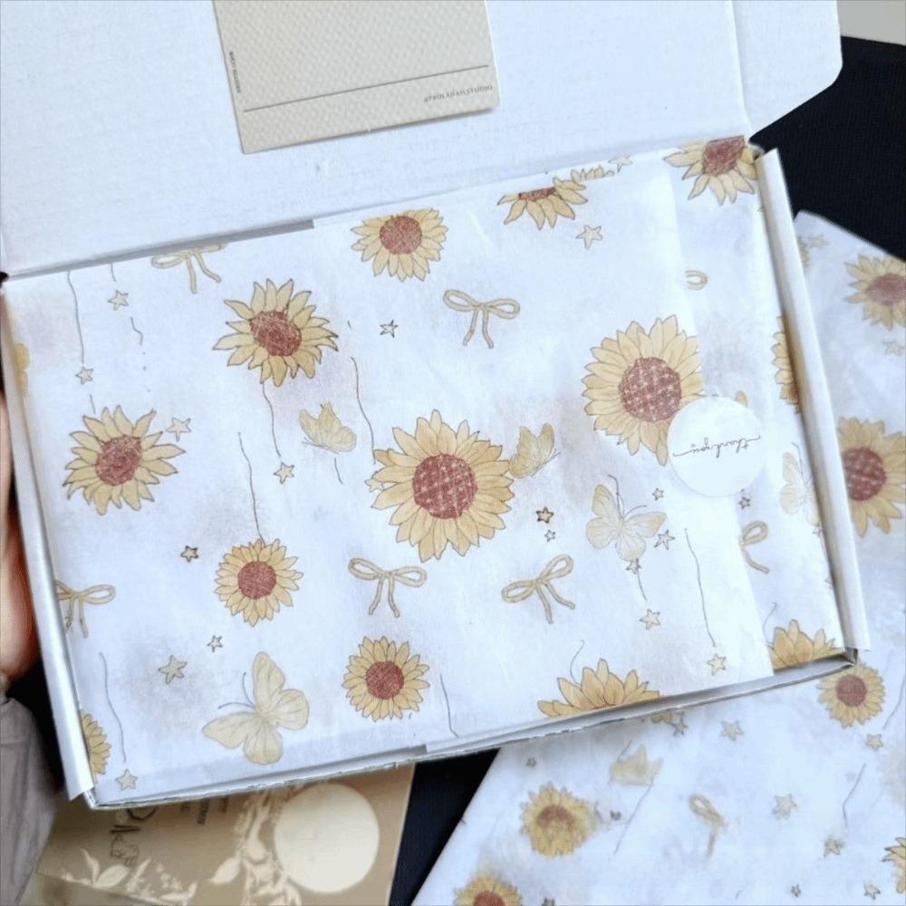 10PCS Hand-rubbed Bowknot Sydney Paper Cotton Texture Bowknot Design Cotton Paper Gift Wrapping Flower Wrapping