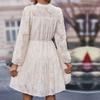 Autumn Women's Dress with Stand-up Collar, Fashionable Elegant Women's Dresses with Long Sleeves