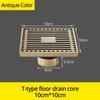 Drains 10*10cm Solid Brass Chrome Silver Shower Drain Bathroom Square Cover Anti-odor Hair Strainer Balcony Floor DrainBS-8109A