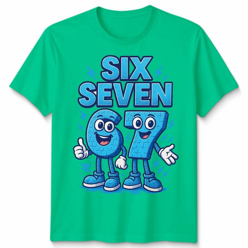 Six Seven Number 67 Cartoon Funny Retro Gamer Style Unisex Tshirt Gift S