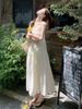 Spring 2026 French Holiday 3D Floral Tiered Camisole Dress for Women