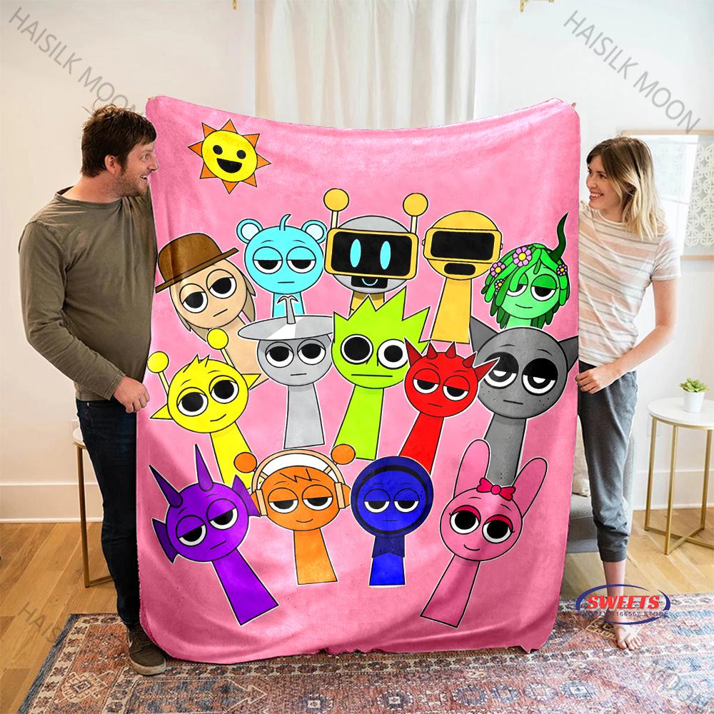 New Products Shipped Quickly! Music Theme S-Sprunki Printed Blanket Office Beach Camping Shawl Blanket Gift for Family & Friends