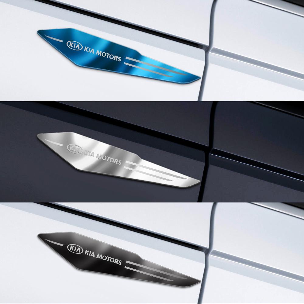 HVEK2 2pcs Car Emblem Body Side Fender Decal Sticker Decoration Auto Styling Accessories For Kia Sportage Rio Picanto K3 Cerato Soul