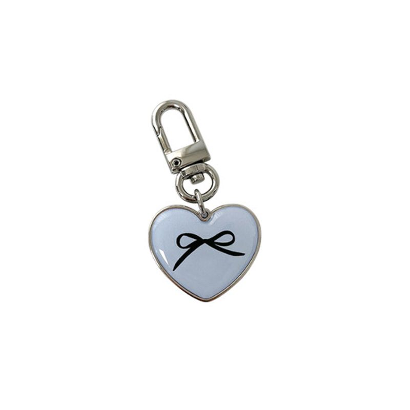 

allthesamestudio Ribbon Heart Epoxy Keychain (Lavender Blue) Lavender Blue