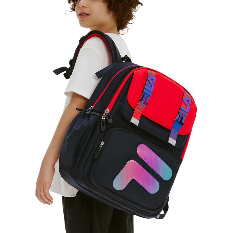 FILA Fashion Casual Versatile Backpack Kids Backpacks Legendary-Blue K18B431121F-NV