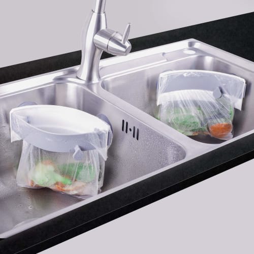 Openable Triangular Garbage Bag Holder, Frees Up Space In Your Kitchen Sink, Eliminates the Need for a Triangular Corner, and Is a Space-saving Draine
