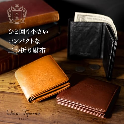 Dom Teporna Herren-Bifold-Geldbörse, Smart, Weiches Italienisches Leder, Mehrere Fächer, Kompakt, Schlank, Business, Marineblau