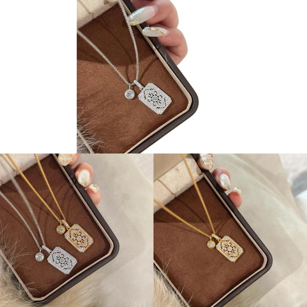 Iris Flower Pendant Necklace With Gold Plating For Women