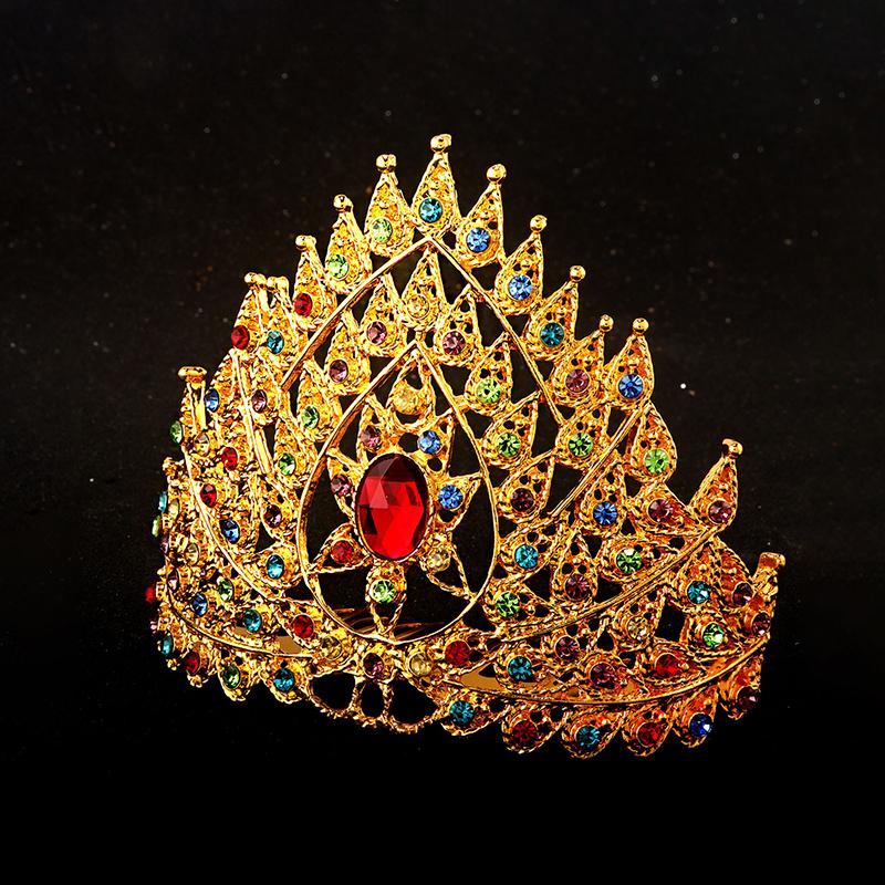 Accessori Pettine per Capelli Stile Etnico con Corona di Pietre Preziose Colorate Gioielli Thailandesi
