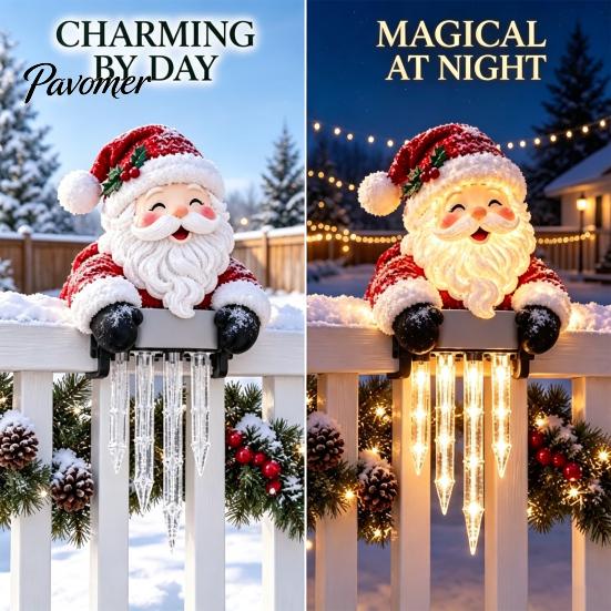 Christmas Lighted Garland Accents Winter Glow Snowman Icicle Light Decor, Outdoor Decorations, Hanging Wonderland Entrance Trim LED Holiday Lights for