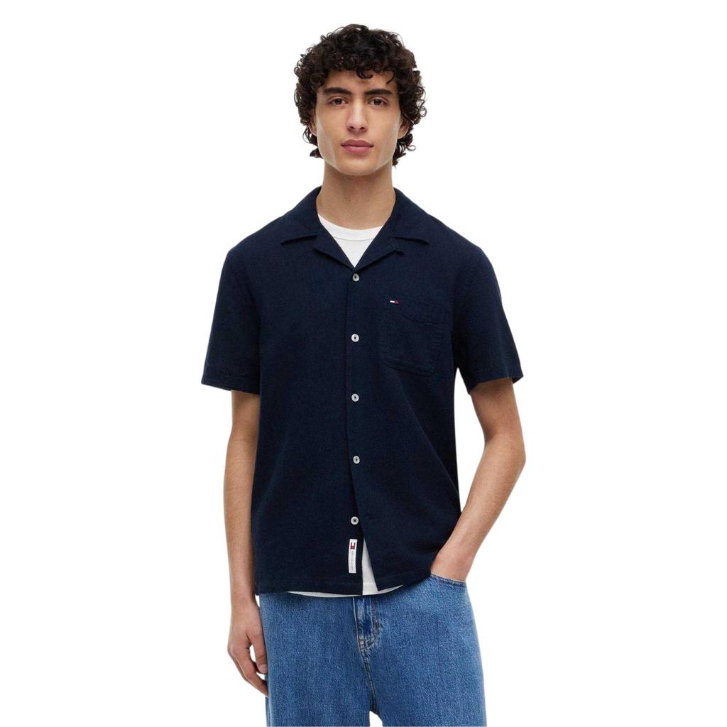 Tommy Jeans Mens Linen Short-Sleeved Shirt