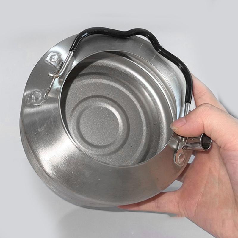 Stainless Steels Outdoor Hiking Kettles Pot Cookware Camping Kettles Stovetop Whistling Teapot Camp Teas Coffee Pot