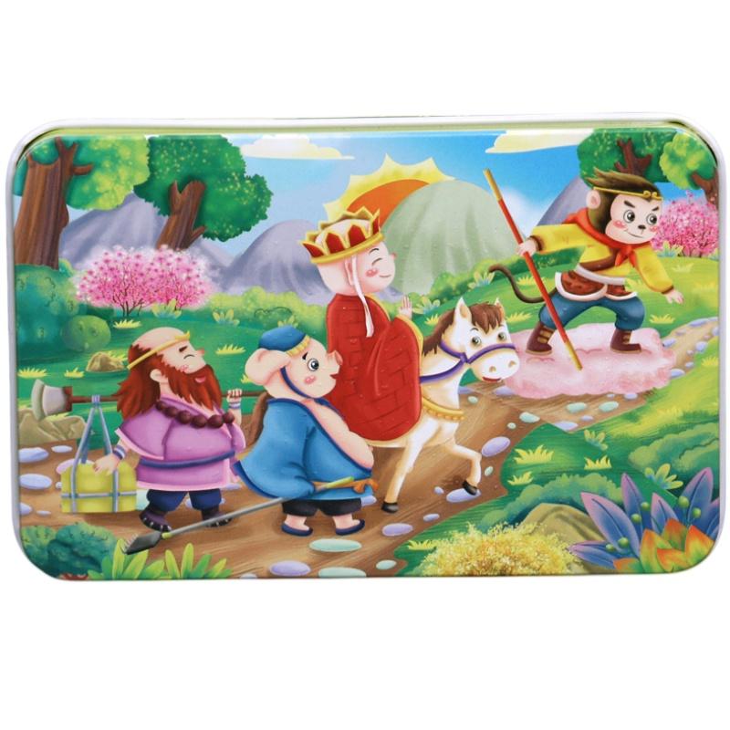 

High-quality 60-piece Wooden Puzzle In Iron Box Educational Toy For Kids Monkey King