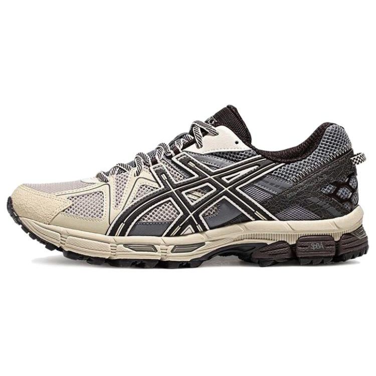Asics Gel-Kahana 8 Trendy Outdoor Sports Shoes Fabric Synthetic Leather Low Top Trail Running Shoes Men Sneaker Light-Gray Black 1011B895-020