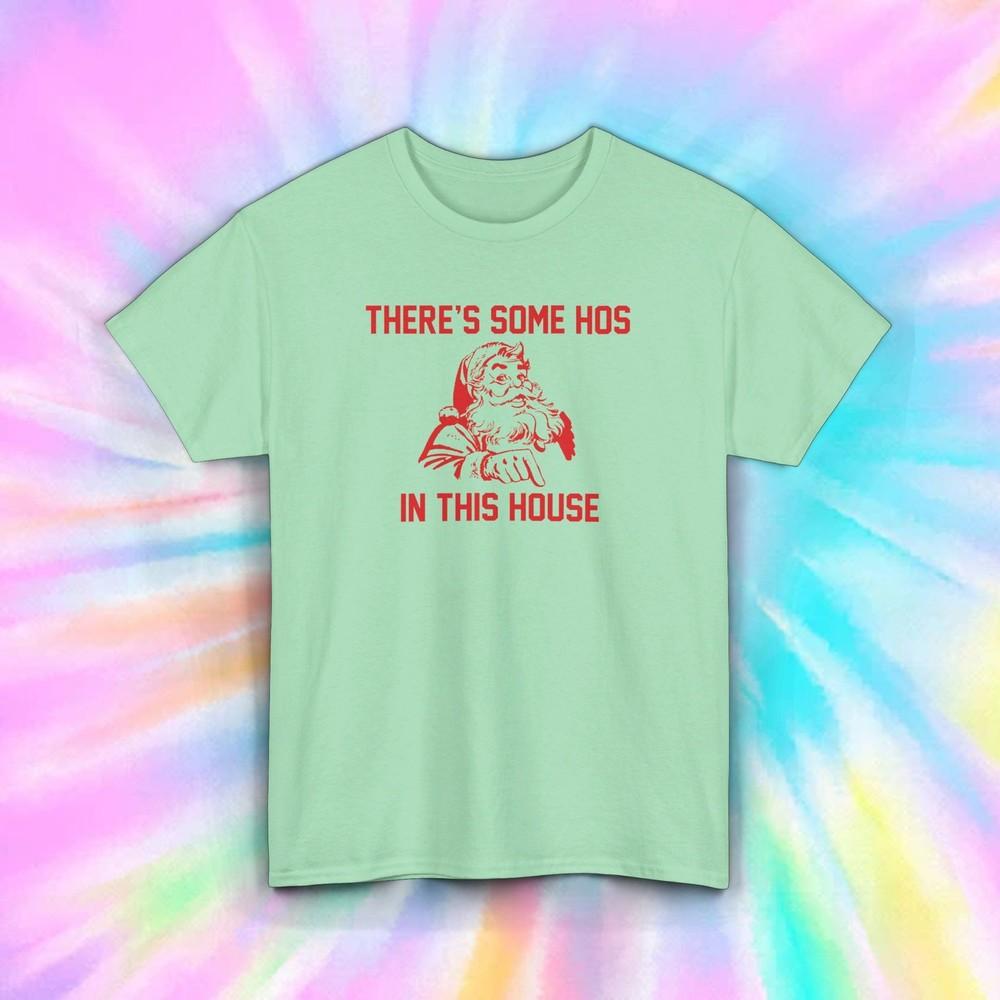 Santa Hos T-Shirt | Funny Christmas Santa Tee | Holiday Party Humor Unisex T-Shirt XL