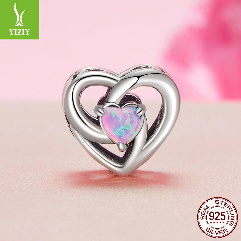 Eternal Heart Beaded S925 Silver Valentine'S Day Beads Fashion Versatile Diy Bracelet Accessories