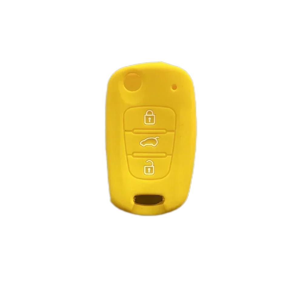 For Hyundai Elantra Accent I20 I30 Ix20 Ix35 Kia Sportage Rio3 Soul Optima Ceed Pro K5 K2 Silicone Car Key Case Cover Keychain