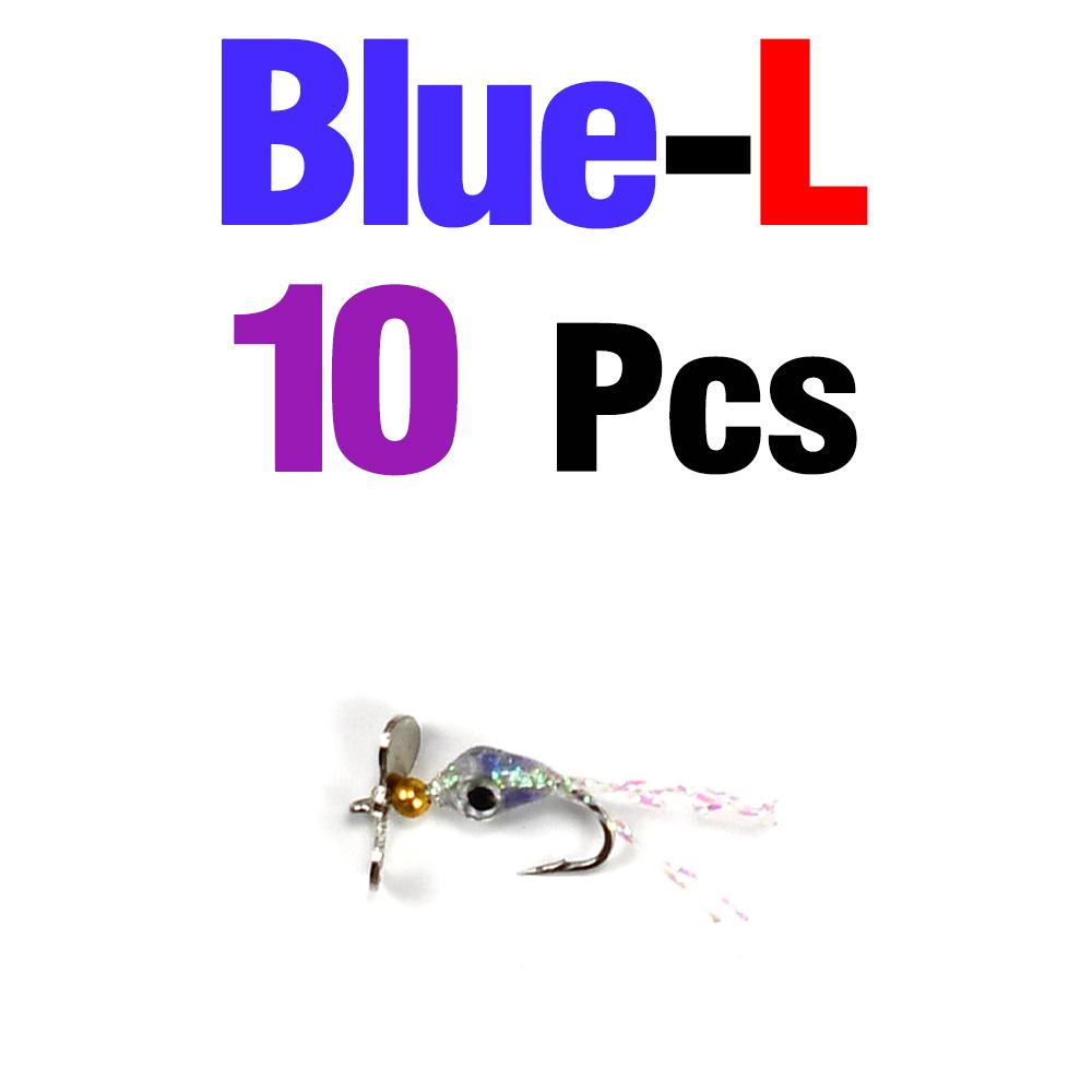 10Pcs Propeller Sequins Fly Bait Rotating Metal Spinner Lures for Fly Fishing Insect Lures Effective Trout And Bass Fishing Lure