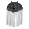 Women 20s Flapper Long Fringed Shawl Sequin Beaded Tassel Evening Cape Wrap for Wedding Reception Special Events