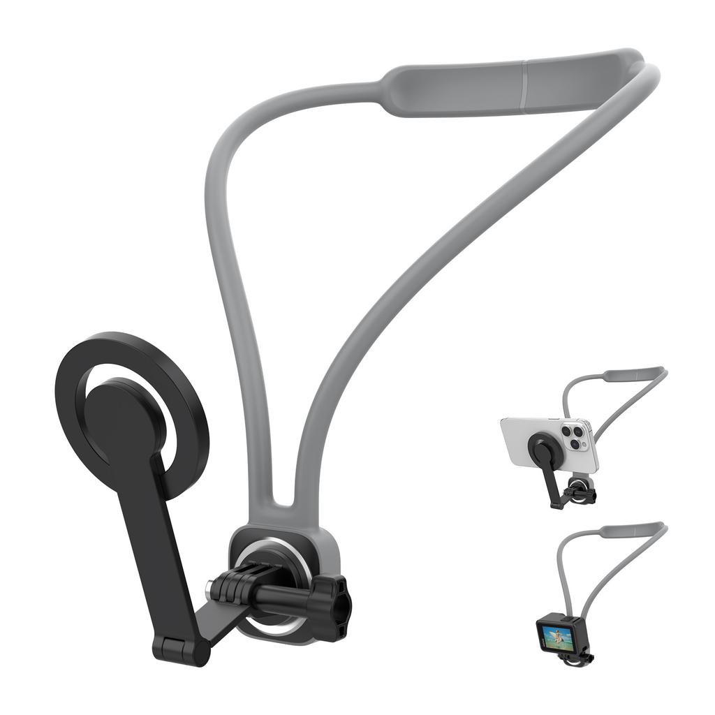 Multifunctional Magnetic Neck Phone Holder 720° Adjustable Sports Camera Accessories for SmartPhone GoPro Cameras