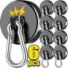 6/1pcs Strong Magnetic Hooks Heavy Duty Magnet Hook with 360°Swivel Carabiner Buckle for Refrigerator Magnets Hanging Hangers