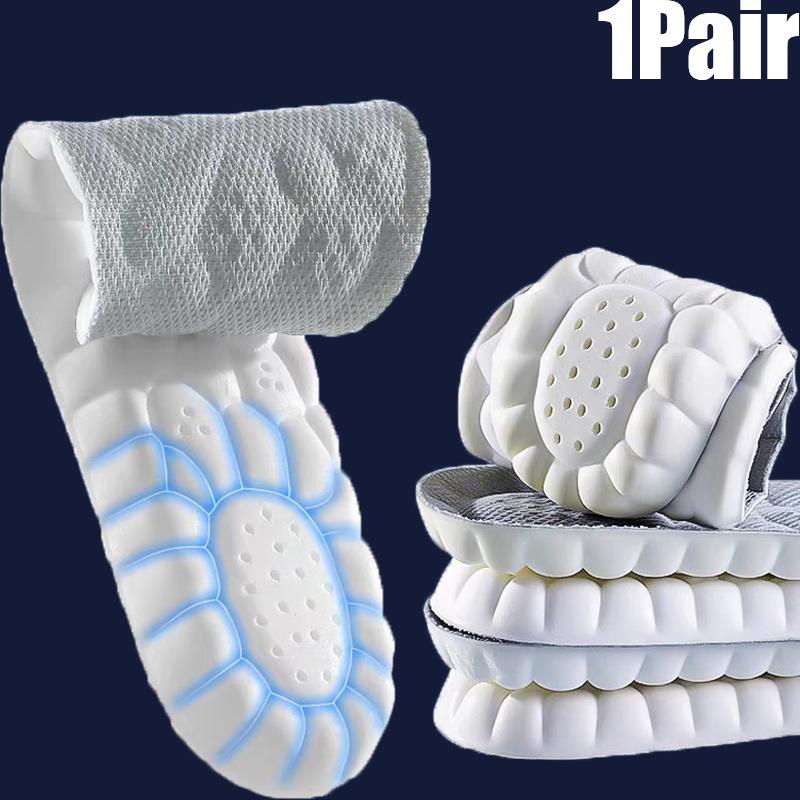 4D Massage Insoles Women Men High Elasticity Soft Shoe Pads Shock Absorption Cushion Arch Support Insole Orthopedic Inserts