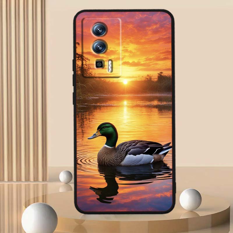 Cartoon Anime Duck Pattern Phone Case For Xiaomi Redmi 12 13C 12C 13 10C 9T A2 9A 9C 7A Note 10S 8T 10 9 8 Pro 4G 5G Black