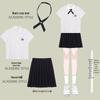 Taiwan JK School Uniform Set: White Shirt & Accordion Pleat Skirt, College Style for Summer Graduation