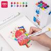 Deli 70816 Dual Tip Water-Based Marker Pen Graffiti Fiber Set for Student Children's Watercolor Drawing Plastic