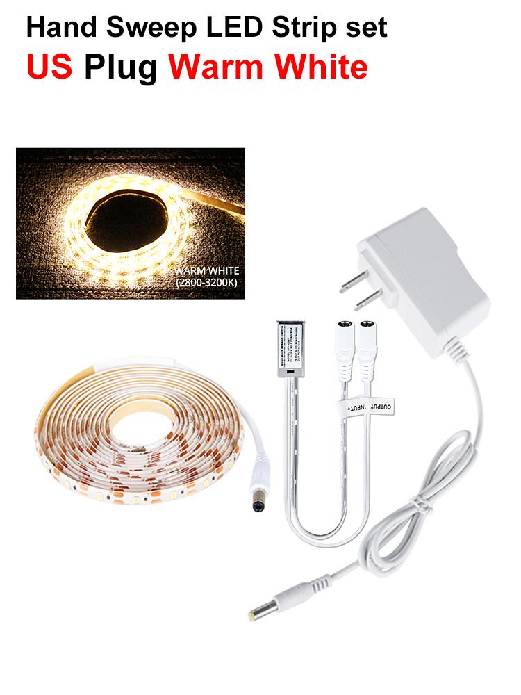 

Светодиодная лента постоянного тока 12 В с датчиком взмаха руки для комнаты, кухни, шкафа, лестницы, ручное включение/выключение диодной ленты, регулируемая яркость освещения шкафа 1m