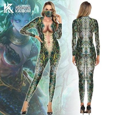 2022 Κοστούμι Cosplay με 3D Εκτύπωση Μοτίβου Φιδιού, Στενό Μακρυμάνικο B142-173