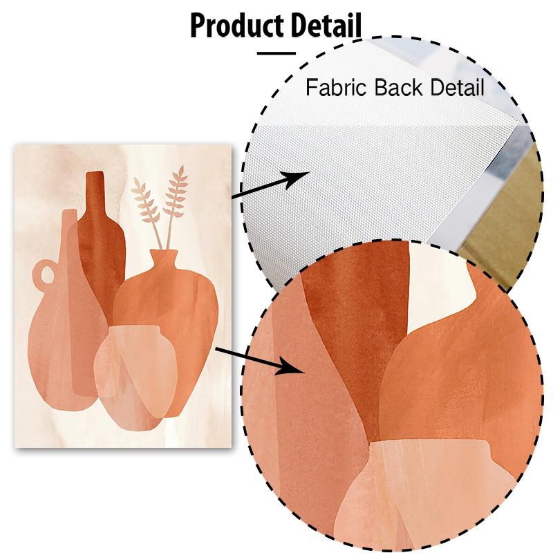 Boho Abstract Sun Vase Leaf Wall Art Canvas Painting Nordic Abstract Posters And Prints Pictures for Living Room Interior Decor