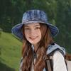 Breathable Sunshade Cowboy Hat Drawstring Sunscreen Basin Cap Sun Cap Denim Fisherman Hat  Hiking