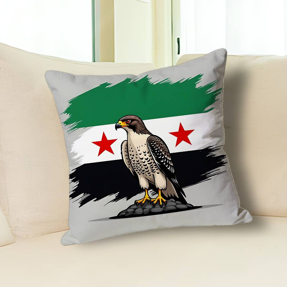 New Eagle Free S-Syrians-S Flag Celebrity Merchandise All-Match Printed Pillow Case Sofa Car Office Room Decoration Protector