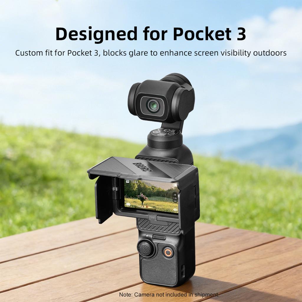 Sunshade Lens Protective Cover Hood 3 Sided Foldable Screen Protector Cover Anti-Glare & Sunlight Blocking for Osmo Pocket 3
