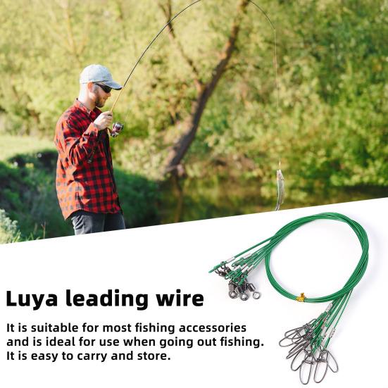 10Pcs Anti-Bite Steel Fishing Line Wire Leader Lightweight Portable Easy To Install Lead Core Leash Fishing Wire Accessories
