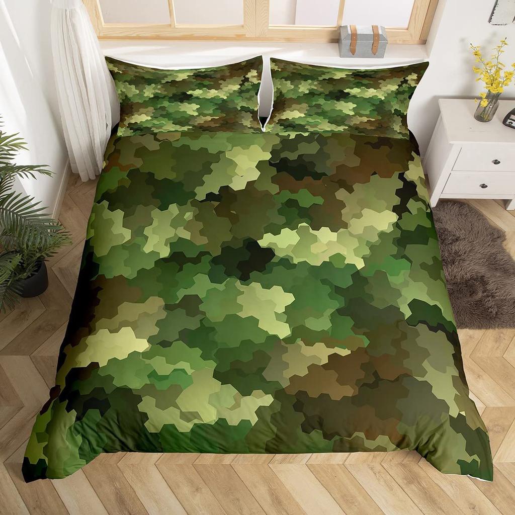Red Camouflage Pattern Duvet Set Three-Piece Set Bedding Bedroom Decoration