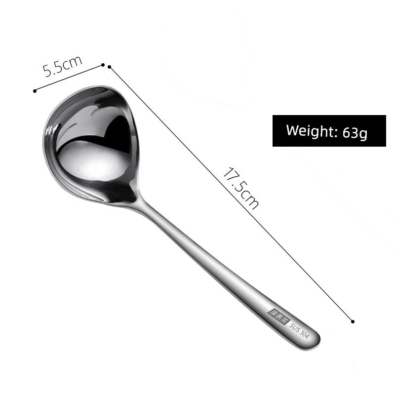 

304 Stainless Steel Spoon Soup Drinking Spoon Soup Spoon Spoon for Soup Serving Deepening Long Spoon For Home Kitchen Adult Large Short handle