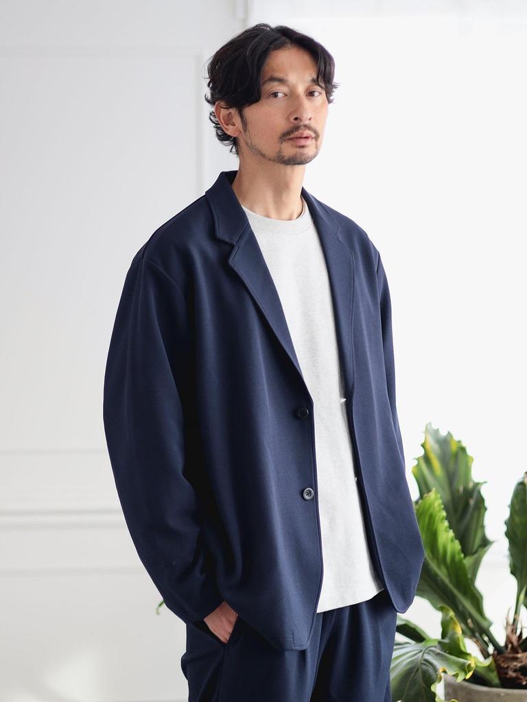 B:MING LIFE STORE by BEAMS Men's Double-Face Pear-Textured Jacket, Navy, Size S_92160083803