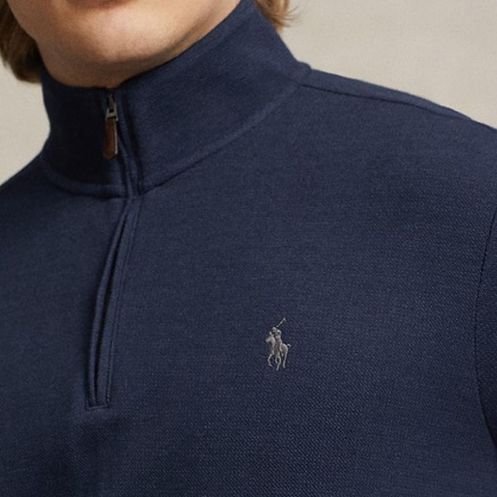 Polo Ralph Lauren SS24 Solid Logo Embroidered Long Sleeve Sweatshirt Men sweatshirt Navy-Blue MNPOKNI16823385-410
